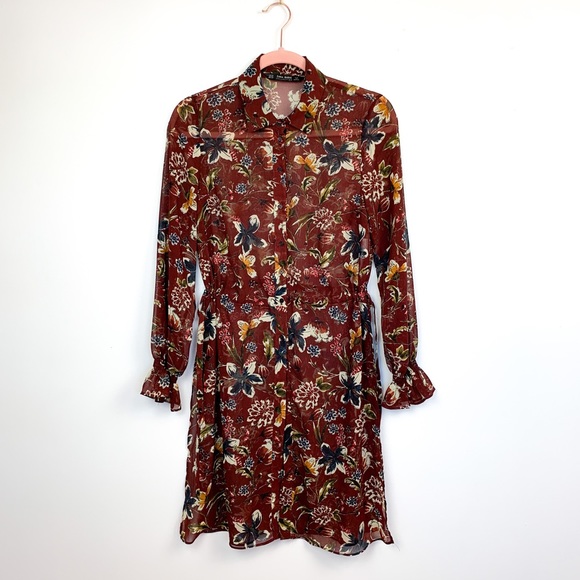 Zara Dresses & Skirts - Fall Colored Sheer Zara Dress